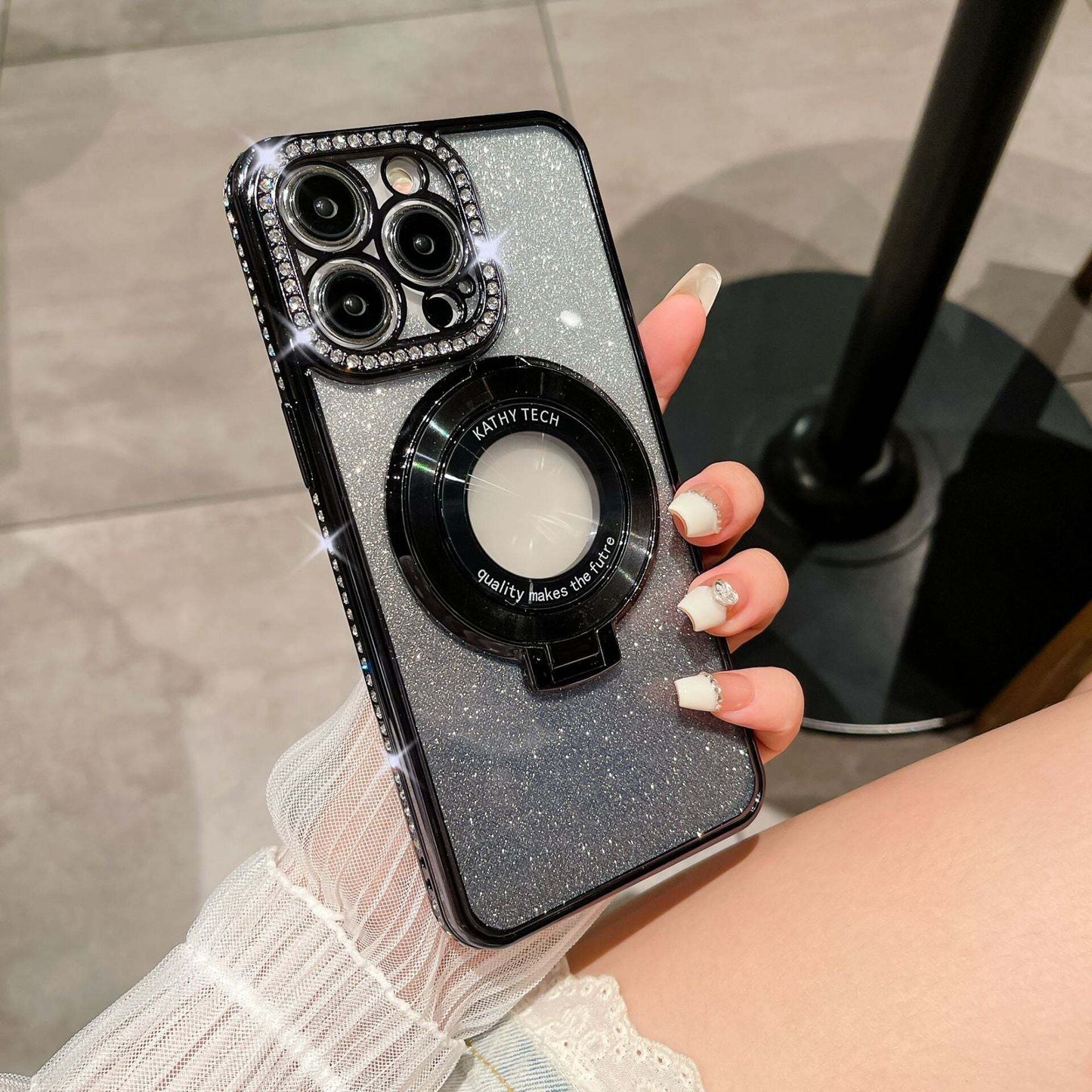 Glitter Diamond Magnetic Ring Holder for iPhone